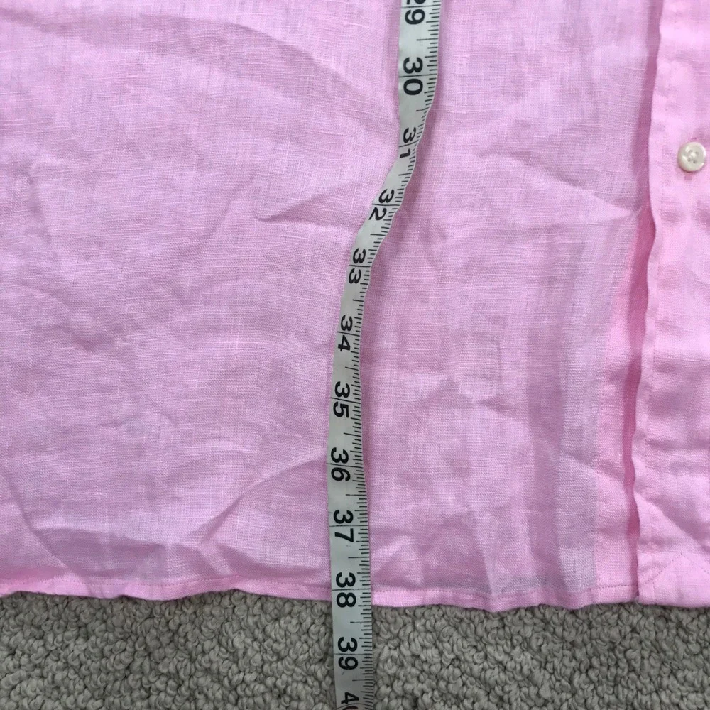 Polo Ralph Lauren Mens 4XLT Pink 100% Linen Short Sleeve Button Down Shirt NWT